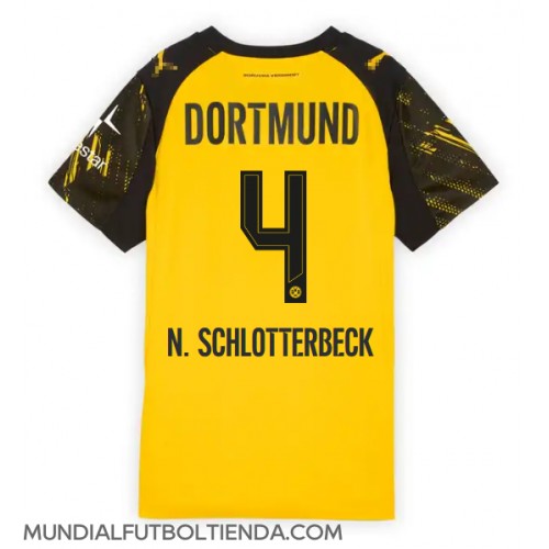 Camiseta Borussia Dortmund Nico Schlotterbeck #4 Primera Equipación Replica 2025-26 para mujer mangas cortas